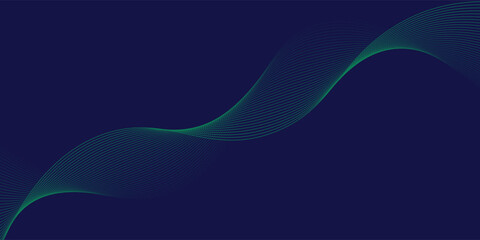 Abstract glowing wave lines on green background. Dynamic wave pattern. Modern flowing wavy lines. Futuristic concept. Suit for banner, poster, cover, brochure, flyer, website