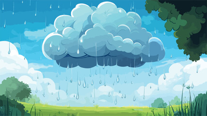 Rain Cloud Cartoon Vector Illustration for Weather Forecast and Kids Design