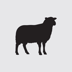 vector silhouette illustration of a female goat