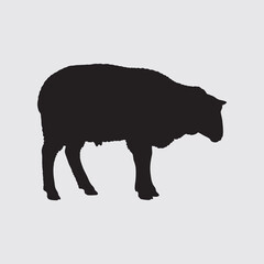 vector silhouette illustration of a female goat