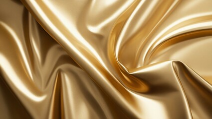 Golden luxurious soft silk and satin fabric texture.