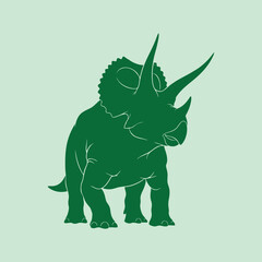 vector silhouette illustration of triceratops © Wiwit