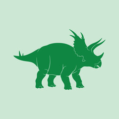 vector silhouette illustration of triceratops