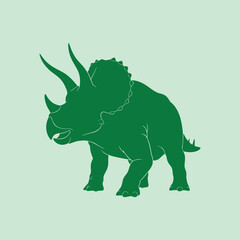 vector silhouette illustration of triceratops