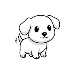 cute little dog cartoon illustration