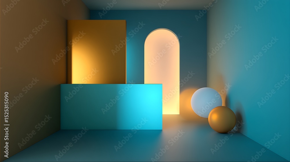 Poster abstract minimalist design with simple geometry