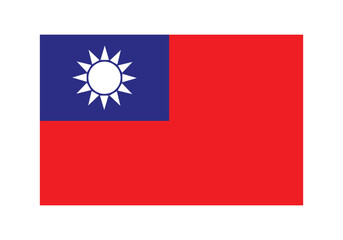 Taiwan Flag Icon – Official National Flag of Taiwan in Flat Vector Style with Standard Colors and Proportions.
