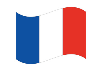 Waving France Flag – National Flag of France in Vector Illustration Style. Flag icon of France.