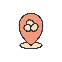 Pinpoint Location Icon With Easter Eggs Vector In Pastel Colors