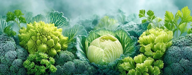 healthy green vegetables with moisture