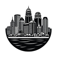 Boston Massachusetts Beautiful city skyline silhouette