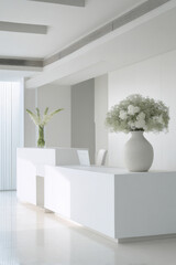 Fototapeta premium serene and ultrabright minimalist interior showcasing individual banking services