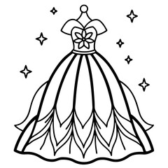 Midnight Bloom Gown Vector Art