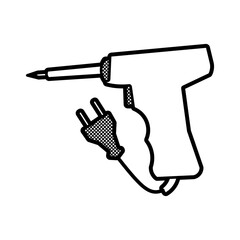 picture of electronic soldering iron in the shape of a shot from the left