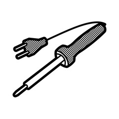 picture of long electronic soldering iron facing left