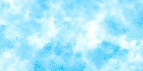 blue watercolor sky with clouds. brush strokes on white paper background. watercolor splash template. sky nature landscape background. blue watercolor splash stroke of cloudy sky.