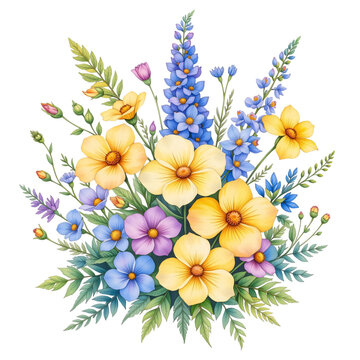 Floral arrangement display botanical garden illustration vibrant colors aesthetic view nature inspired