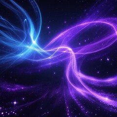 Fototapeta premium Abstract cosmic scene bluepurple luminous curves amid stars nebulous sparkles in a dark expanse