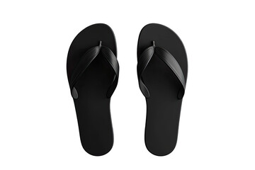 Black flip-flops, top view, studio shot