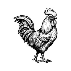 Hand drawn rooster vector illustration
