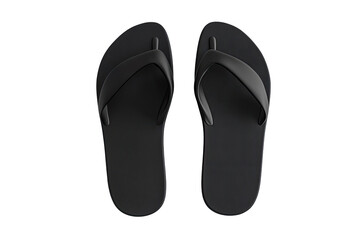 Fototapeta premium Black flip-flops, top view