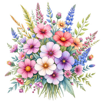 Vibrant floral arrangement nature digital artwork botanical beauty aesthetic viewpoint colorful composition
