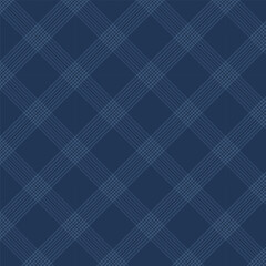 Plaid with twill weave repeat pattern in navy blue.Gingham seamless pattern with stripes.Checkered tartan geometric graphic vector illustration background for fabric and prints.