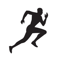 Running vector icon, running for health, white background