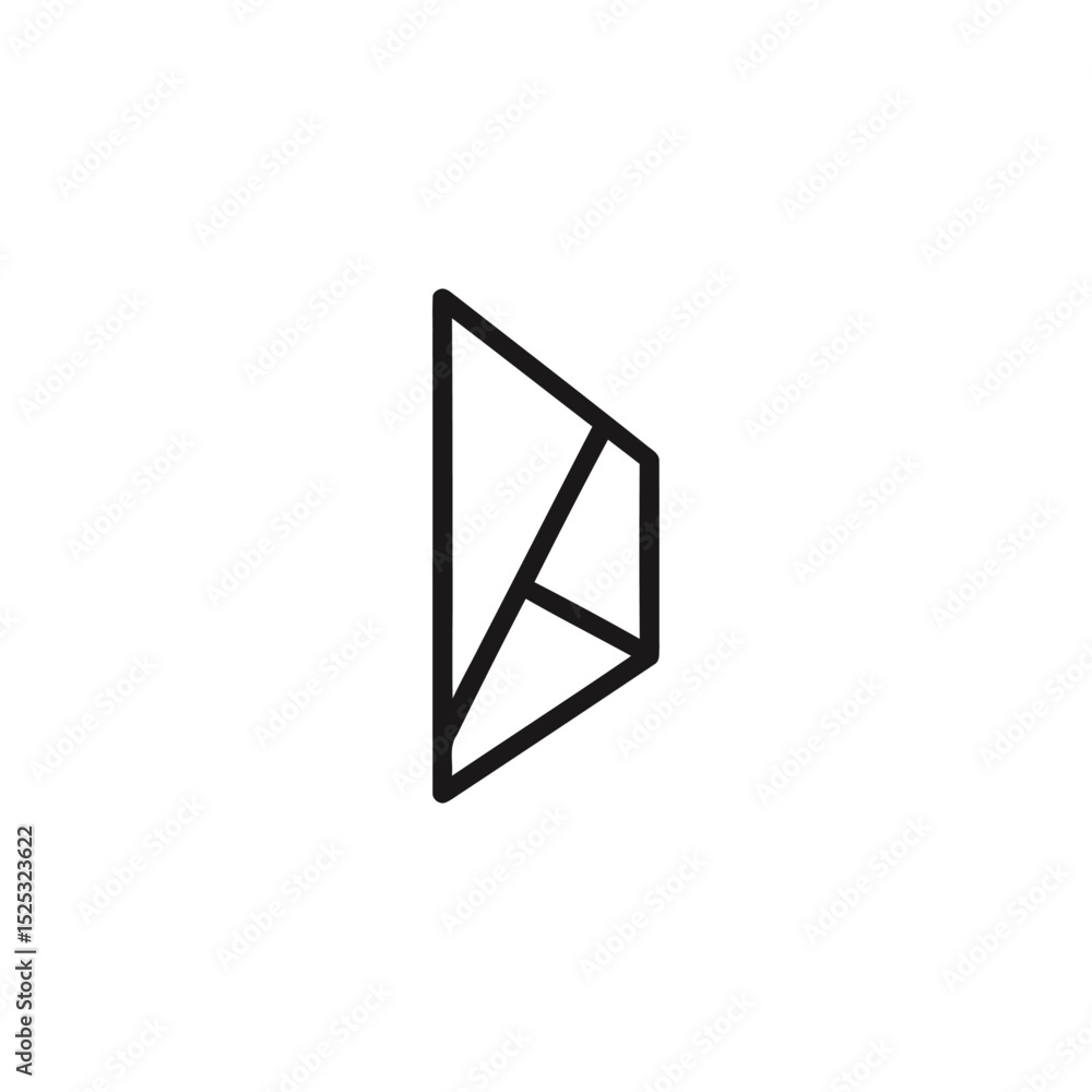 Poster a geometric abstract design, isolated on transparent background, features a bold black outline formi