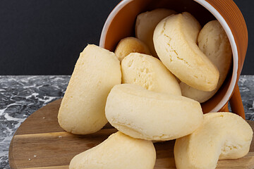 Traditional brazilian cheese biscuit. Selective focus