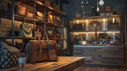 luxury leather fashion handbag showroom store