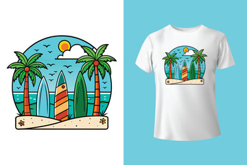 Retro summer t shirt design