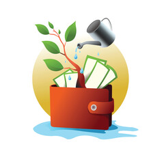 Saving Money Vector Illustration Logo