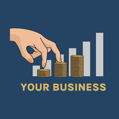 Growth Business Diagram Vector Illustration