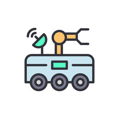 Illustration Of A Rover Exploring Space With Antenna And Robotic Arm