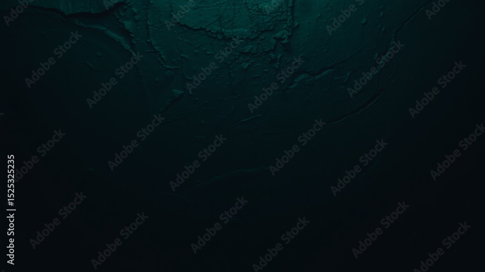 Poster textured surface displaying detailed layers and shadows in a dark teal color