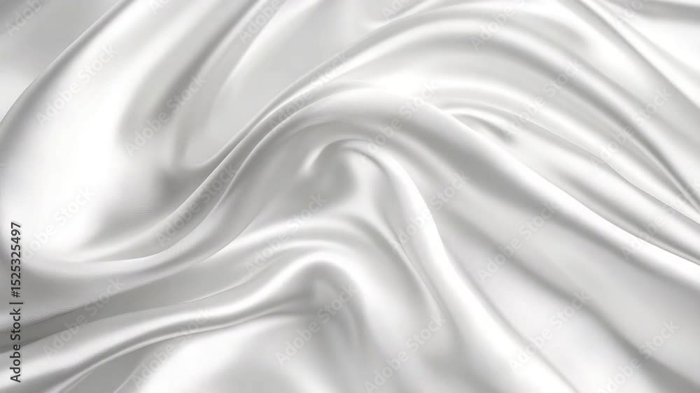 Poster elegant white silk fabric with soft waves and subtle glossy texture for background or design use 4k 