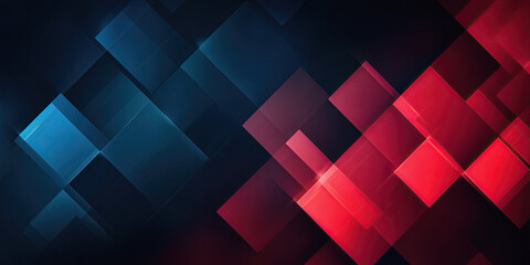 Painting with blue and red squares and rectangles