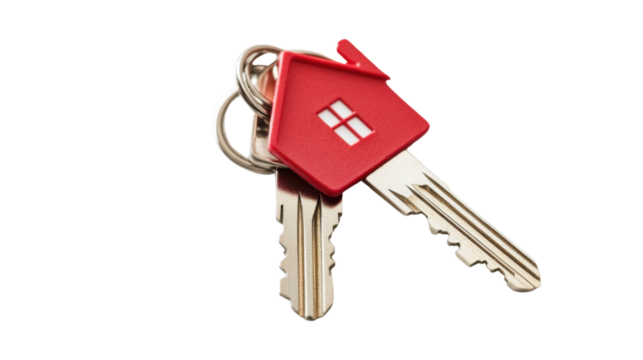 house keys on white back ground