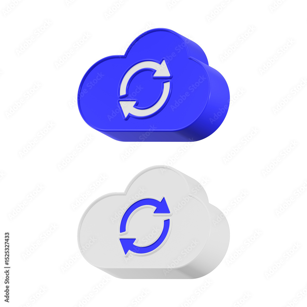 Poster 3d cloud refresh isolated on transparent background