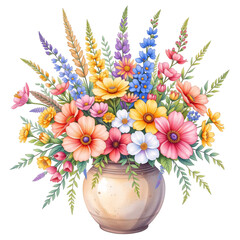 Vibrant floral bouquet arrangement garden digital artwork colorful aesthetic nature inspiration