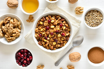 Homemade granola in bowl