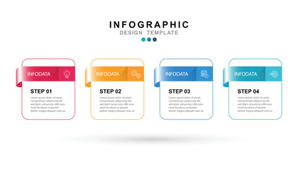Vector Infographic label design template with icons and 4 options or steps. for your business data. Vector Illustration.