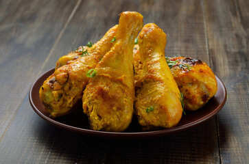 Homemade roasted chicken drumsticks