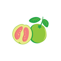 Fresh guava fruit illustration with leaf