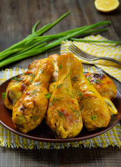Homemade roasted chicken drumsticks