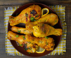 Homemade roasted chicken drumsticks