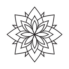 Symmetrical Black & White Layered Petal Mandala