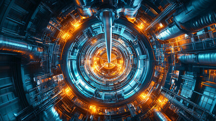 Fototapeta premium Futuristic Abstract Technology Background with Metallic Elements