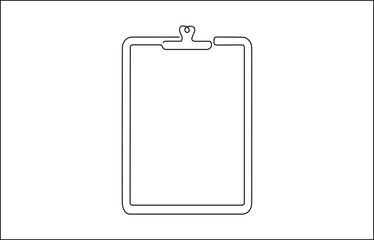 Clipboard with checklist icon continuous one line drawing, Patient care check list template. Single line draw design vector graphic illustration pro. 